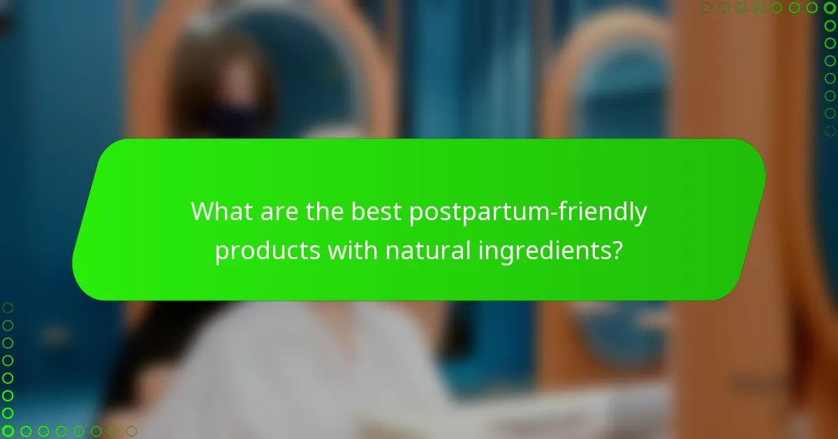 What are the best postpartum-friendly products with natural ingredients?