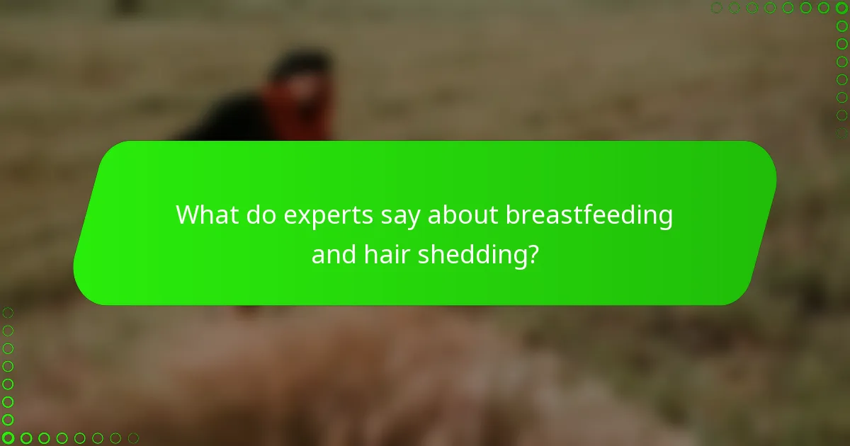 What do experts say about breastfeeding and hair shedding?