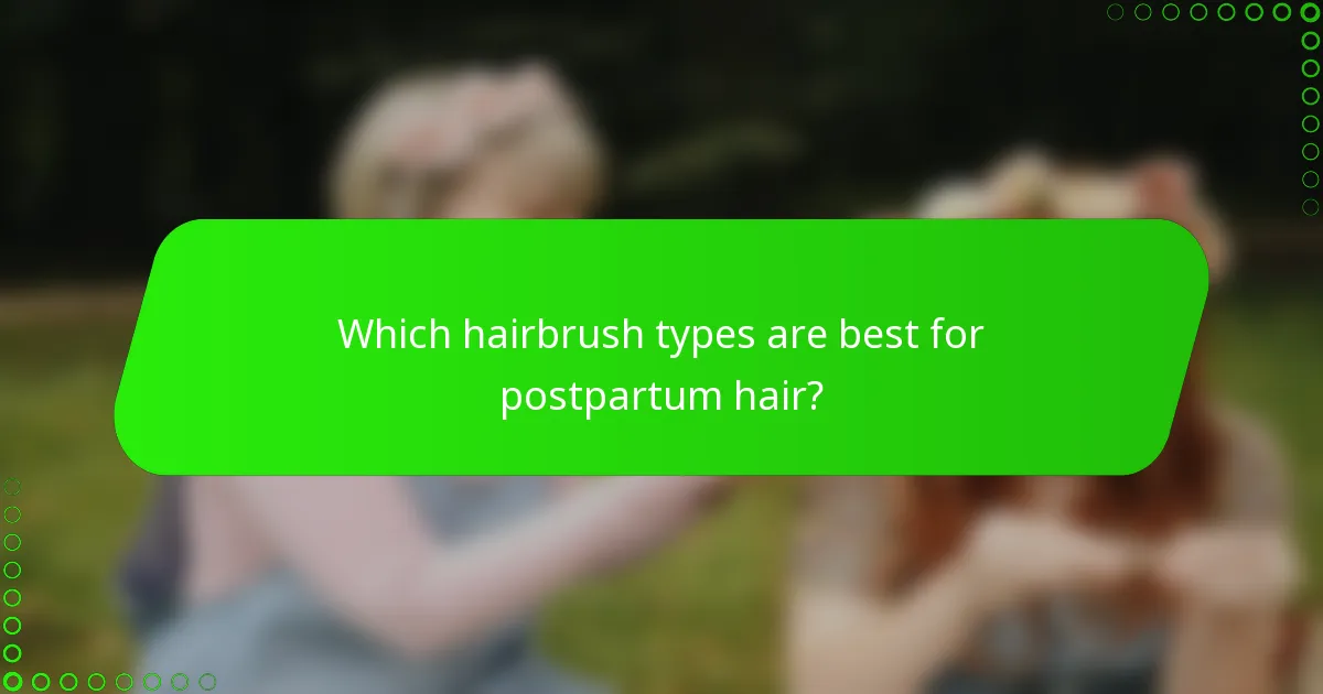 Which hairbrush types are best for postpartum hair?